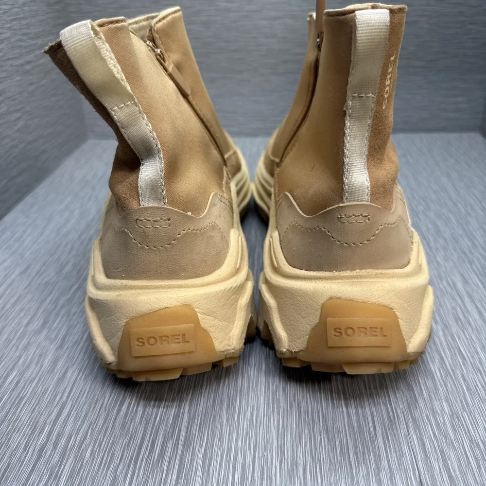 Sorel Kinetic Breakthru Acadia Waterproof Suede Chelsea Boots Tan Women's 10‎